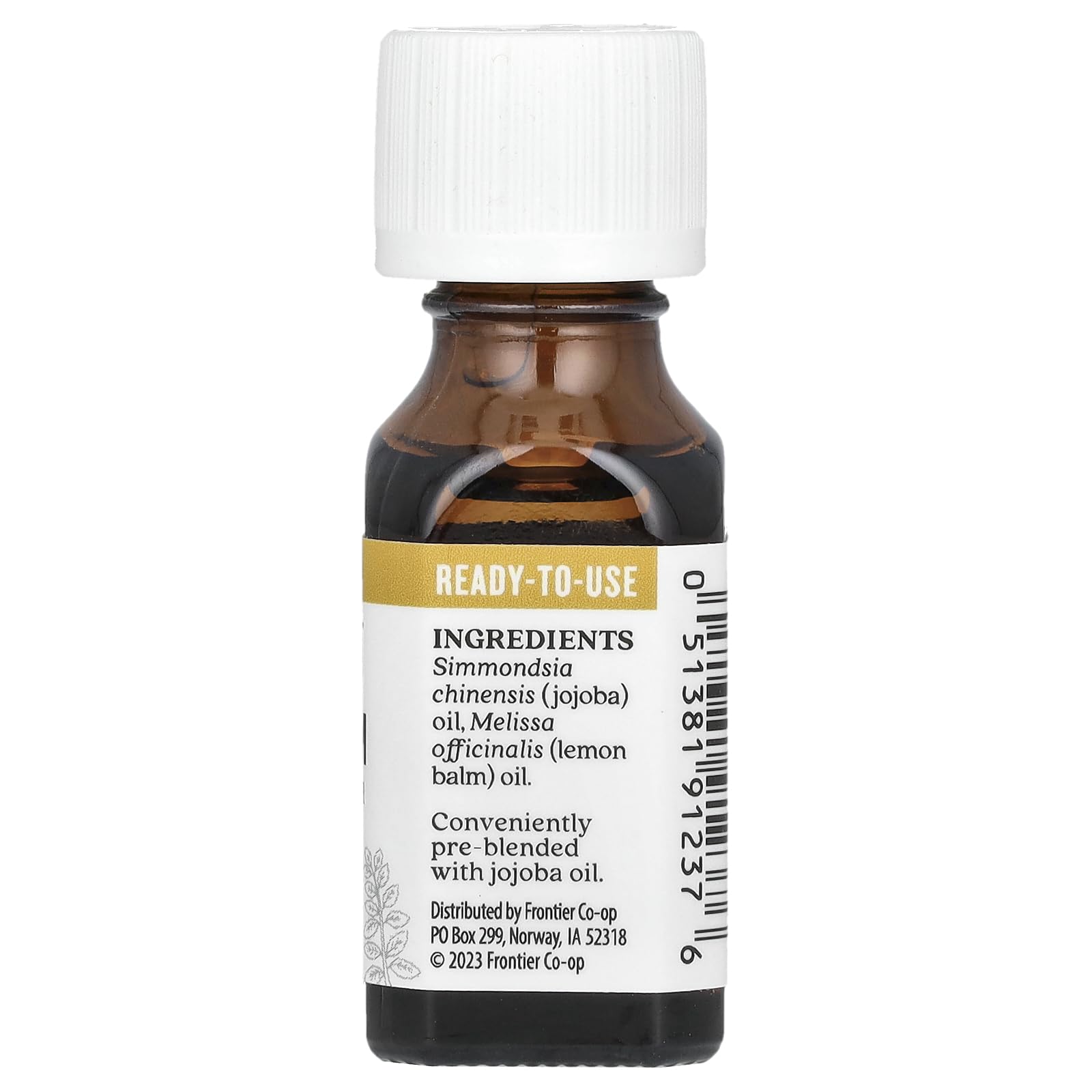 Aura Cacia mélisse officinale dans huile de jojoba — pipette facilitant l’usage quotidien et pratique.