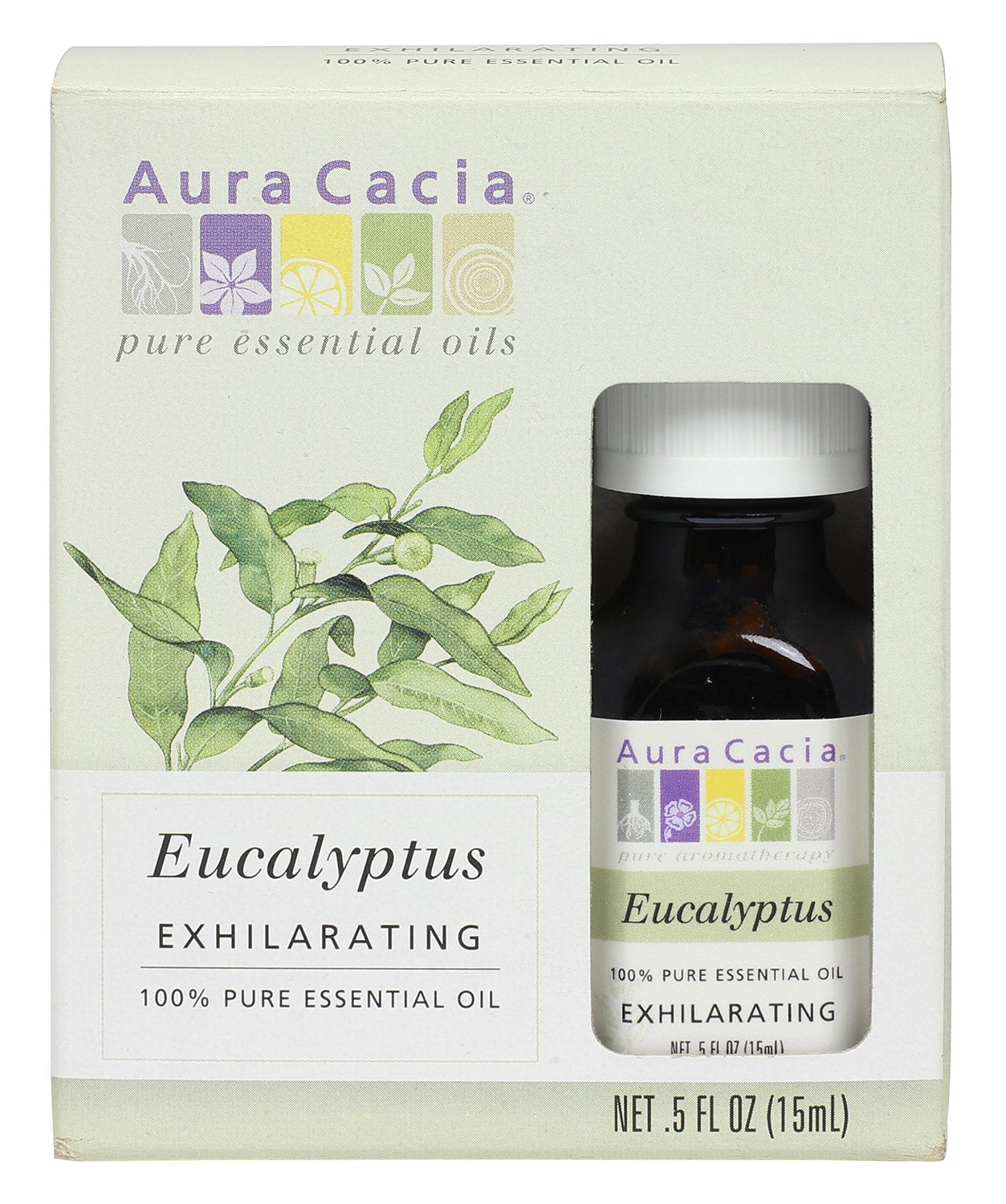 Pack 24 eucalyptus Aura Cacia bouteilles 0,5 oz chacune pour usages aromatiques