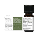 Packaging Aura Cacia huile menthe poivrée bio, format pratique et sûr.