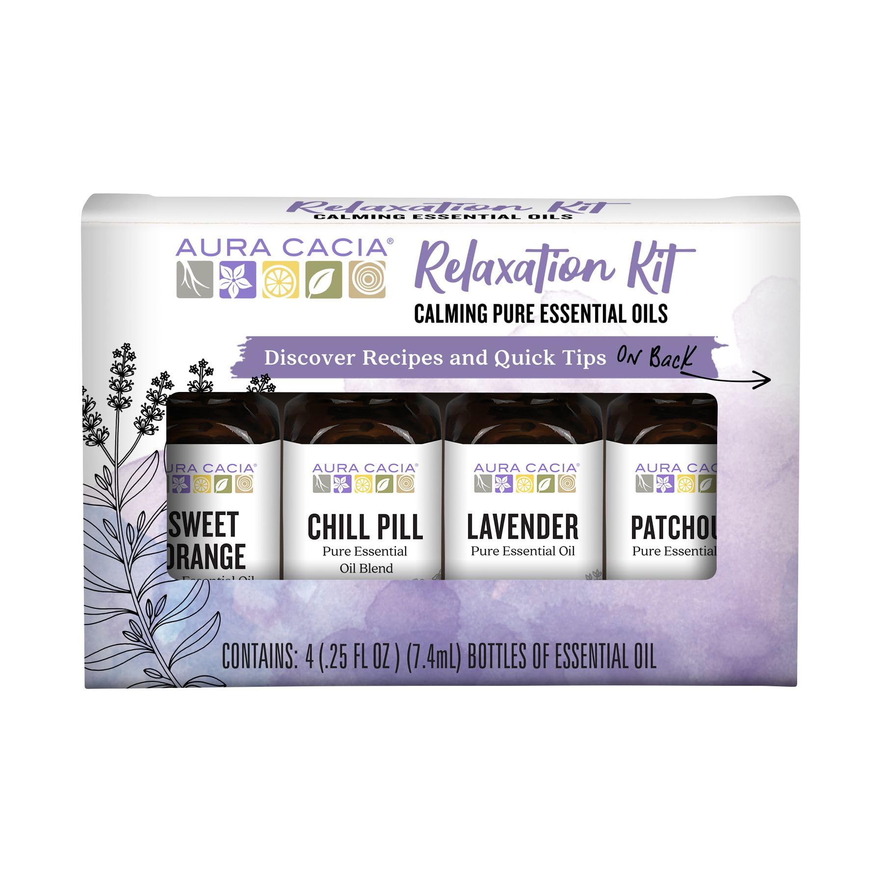 Aura Cacia Relaxation Kit: huile de lavande pour la détente au quotidien.