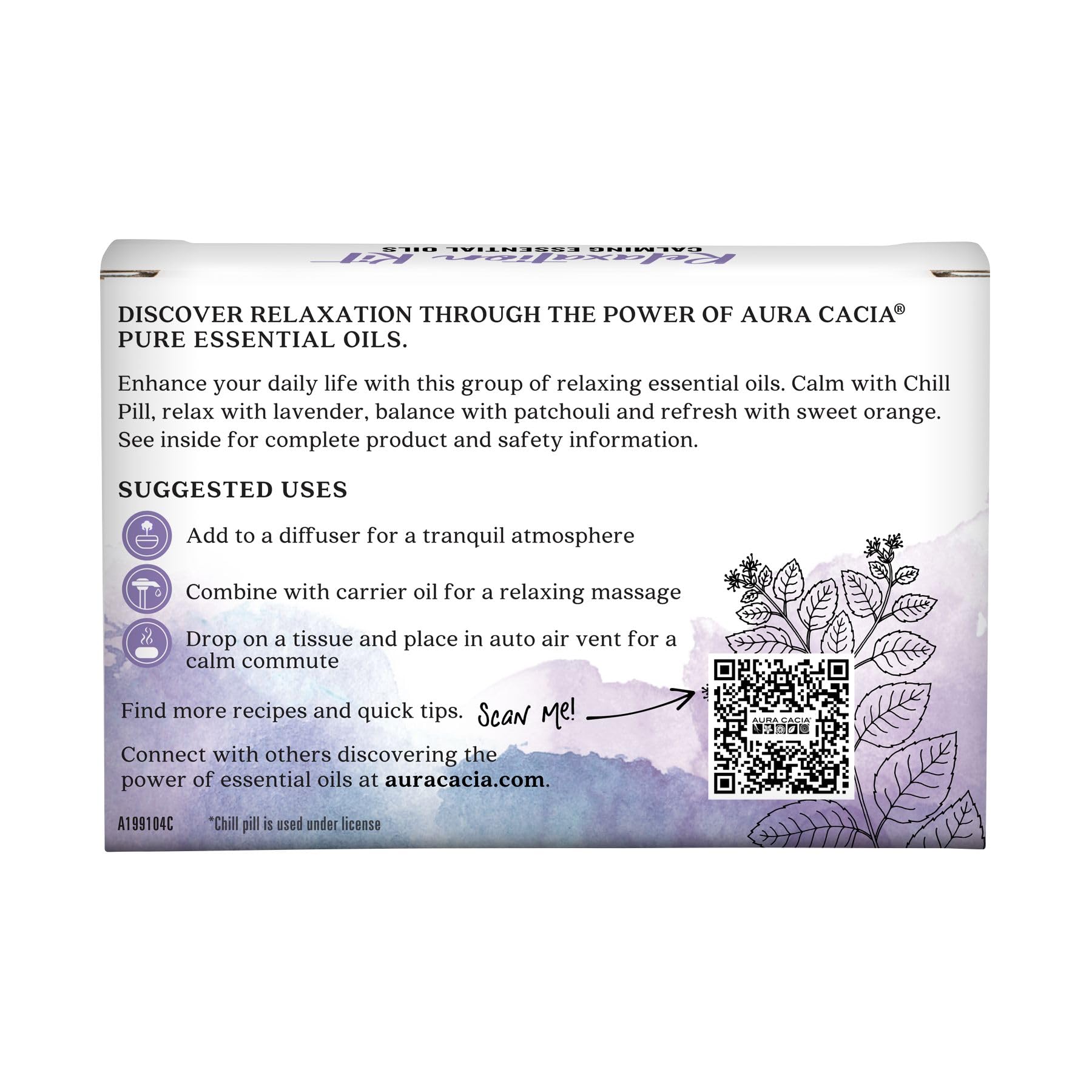 Aura Cacia Relaxation Kit: huile de patchouli pour l'équilibre intérieur.