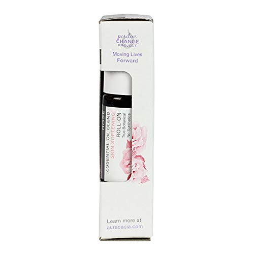 Aura Cacia Rouleau Rose – texture légère sans résidu gras.