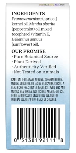 Aura Cacia rouleau menthe: application rapide sur tempes ou poignets pour un regain d'énergie.