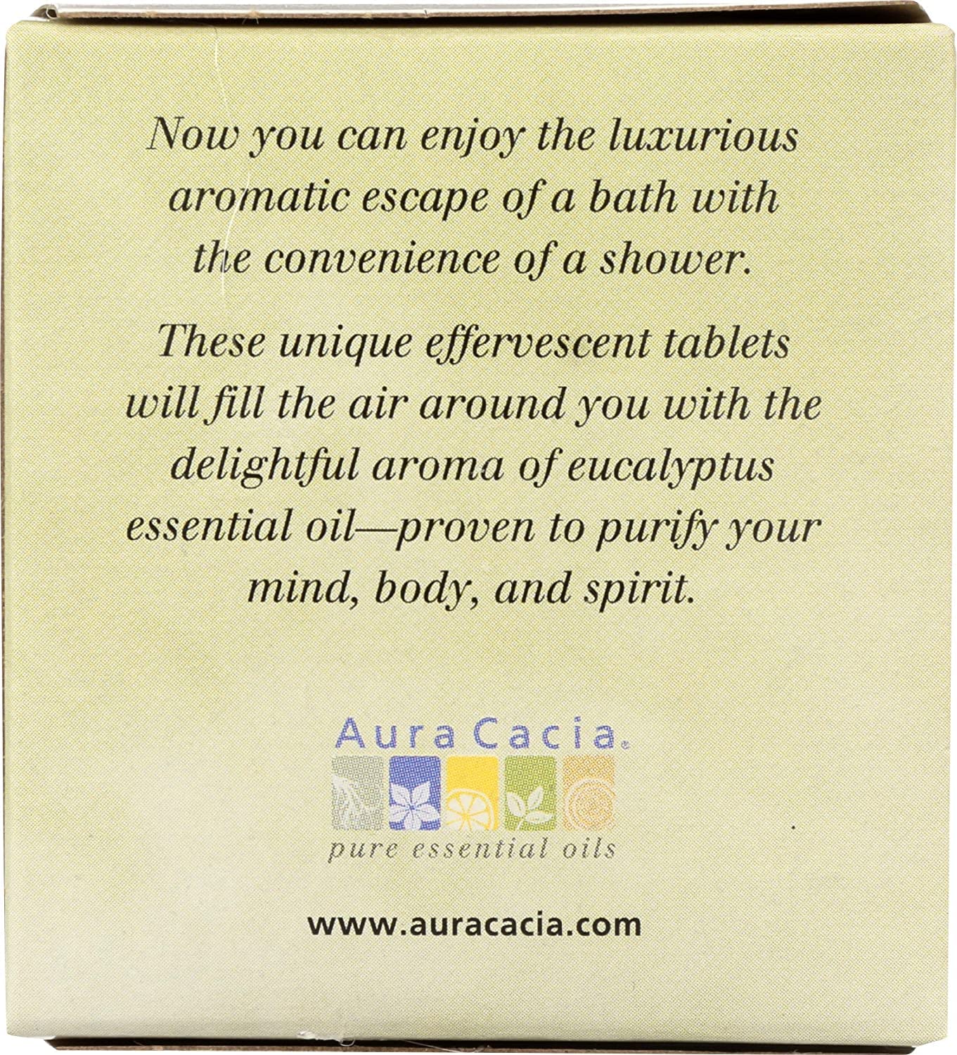 Ambiance spa à domicile grâce aux tablettes douche eucalyptus Aura Cacia.