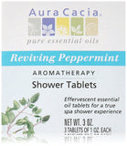 Aura Cacia tablettes douche menthe poivrée boîte 3 pièces pour réveil aromathérapique du matin