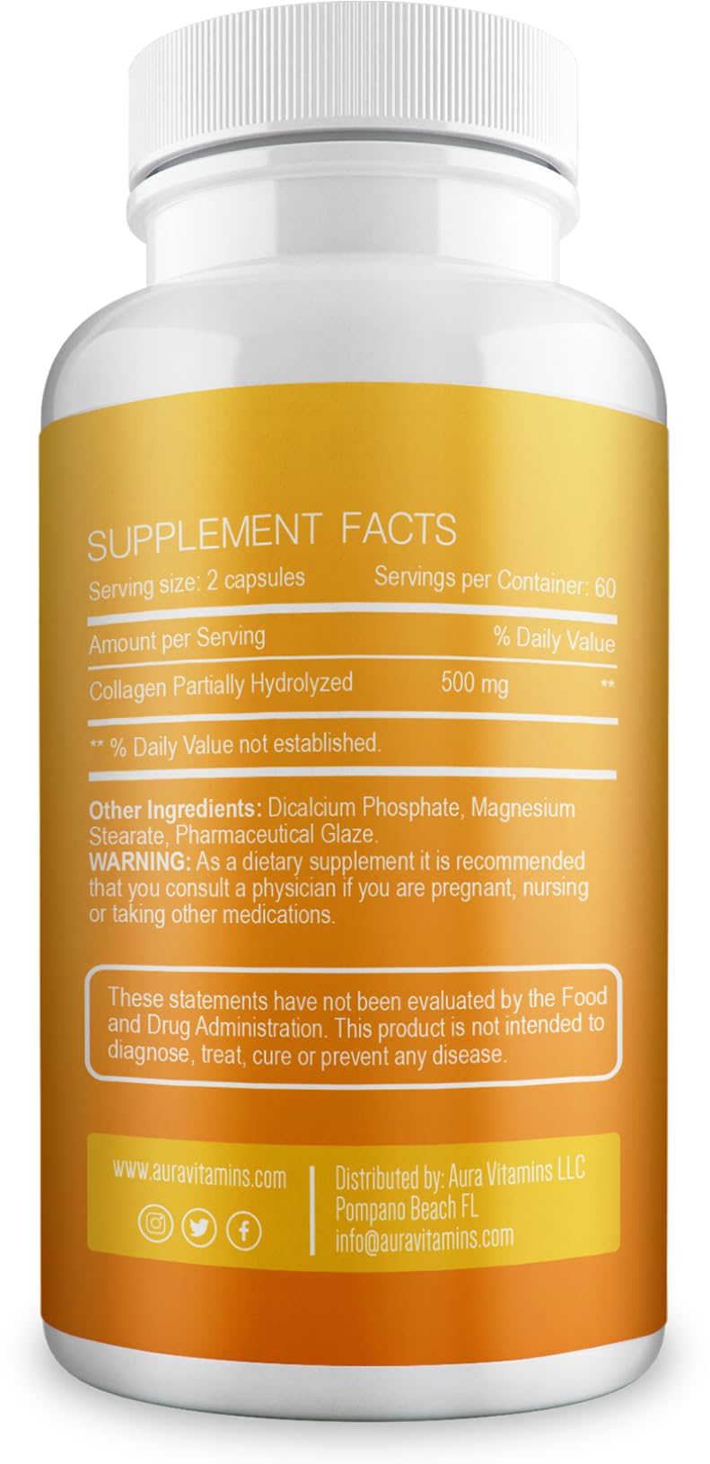 Aura Vitamin: flacon de gélules faciles à intégrer au quotidien.