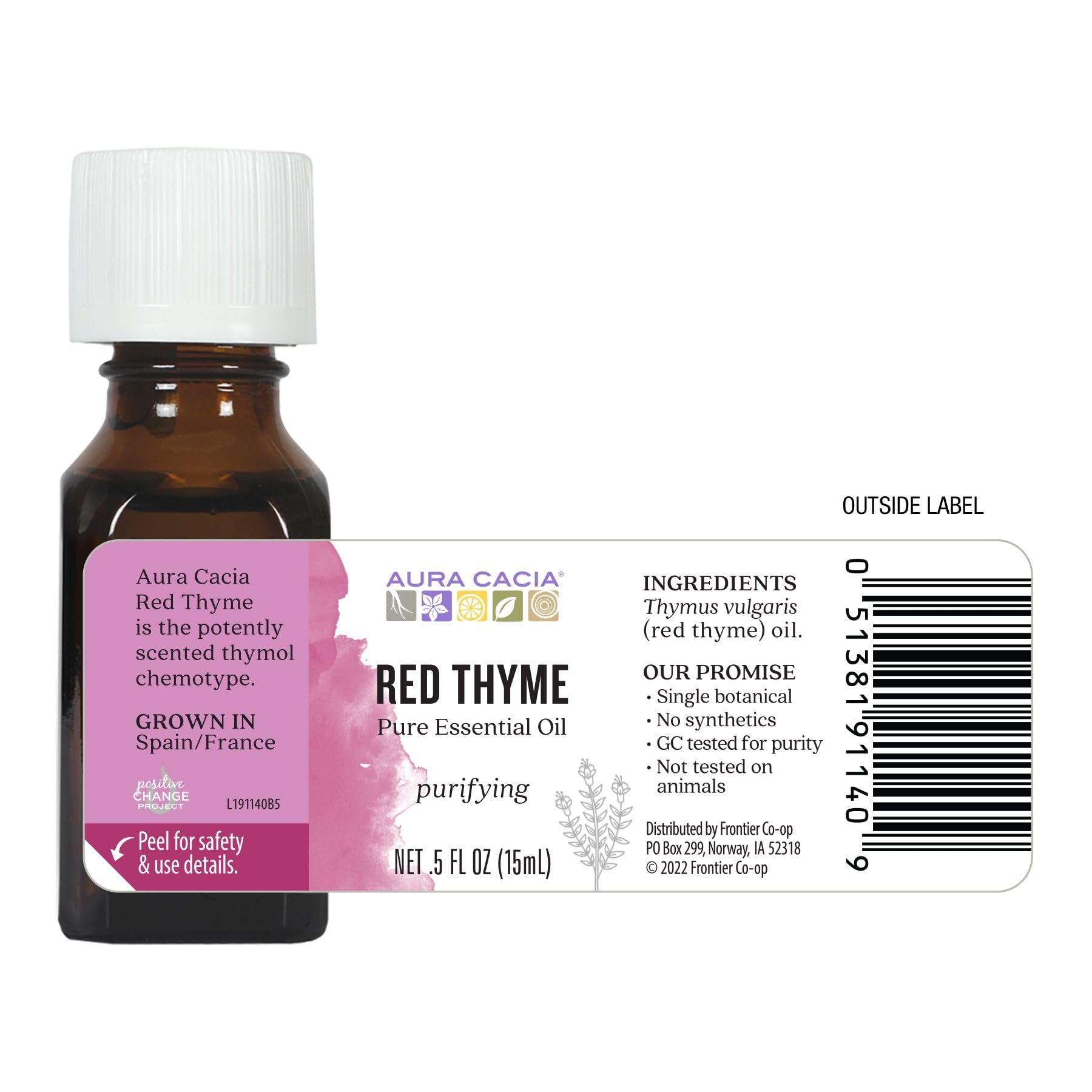 Aura Cacia huile essentielle thym rouge — diffusion maison pour atmosphère épicée