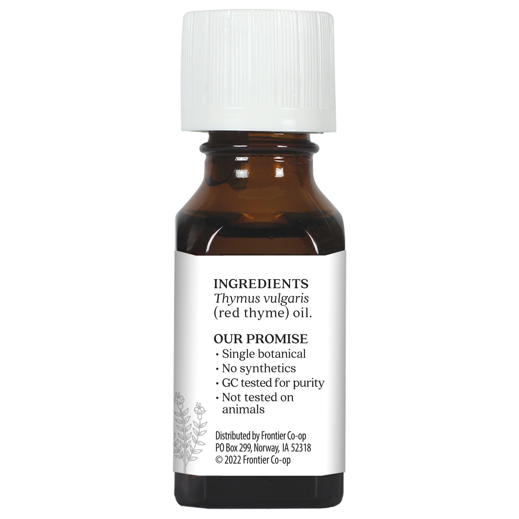 Aura Cacia huile essentielle thym rouge — étiquette claire et pureté GC/MS vérifiée