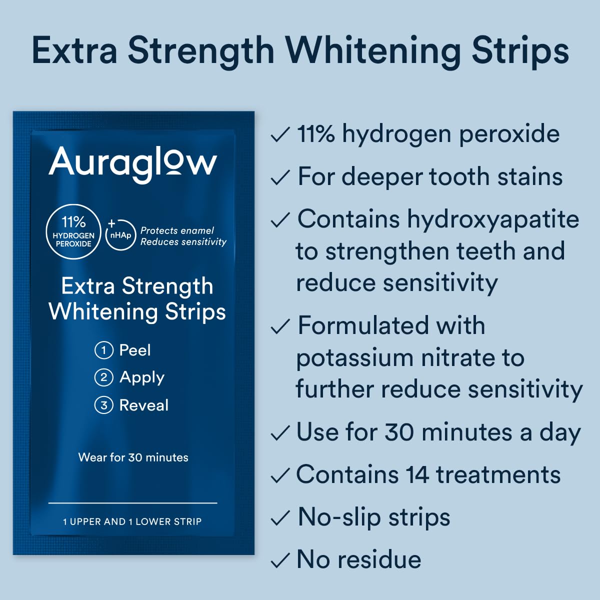 Application sans glisse des bandes Auraglow pour une utilisation propre.