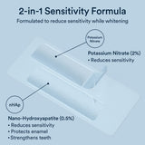 Formule avec nano-hydroxyapatite protégeant l’émail pendant le blanchiment.
