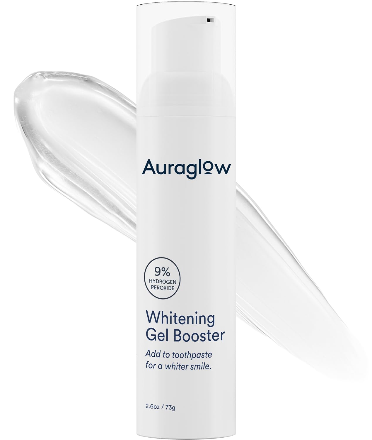 Auraglow gel booster pompe: dosage précis pour un brossage blanchissant quotidien.