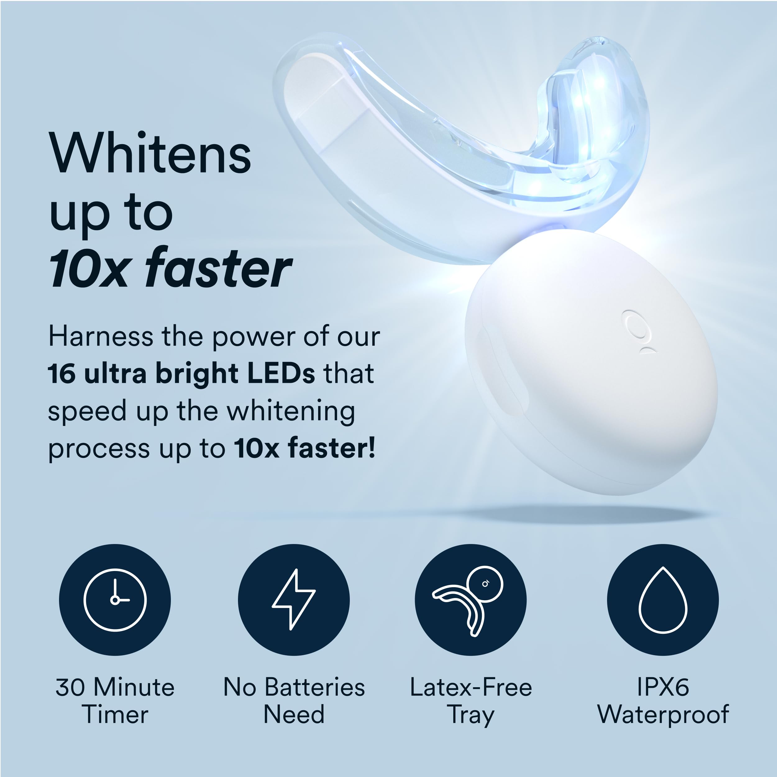 Lumière LED Activateur d'Auraglow : accélère le blanchiment en 30 minutes.