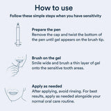Auraglow – stylo relief sensible appliqué directement sur les dents concernées pour une sensation apaisante.