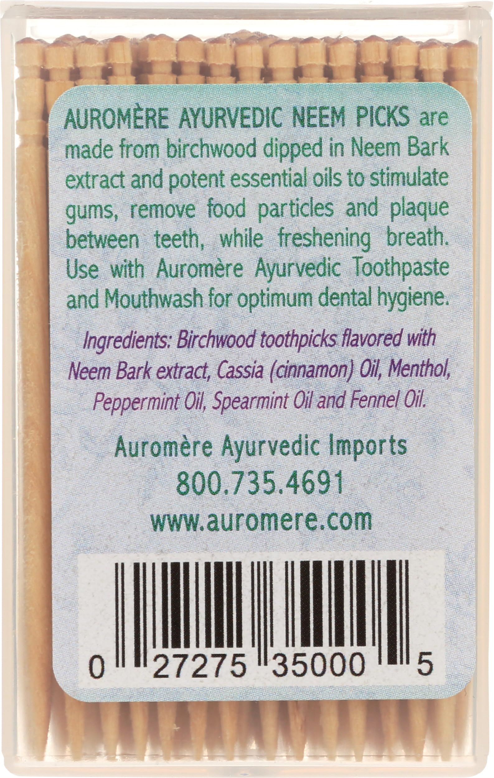 Neem Picks Auromere infusés Neem et extraits naturels.