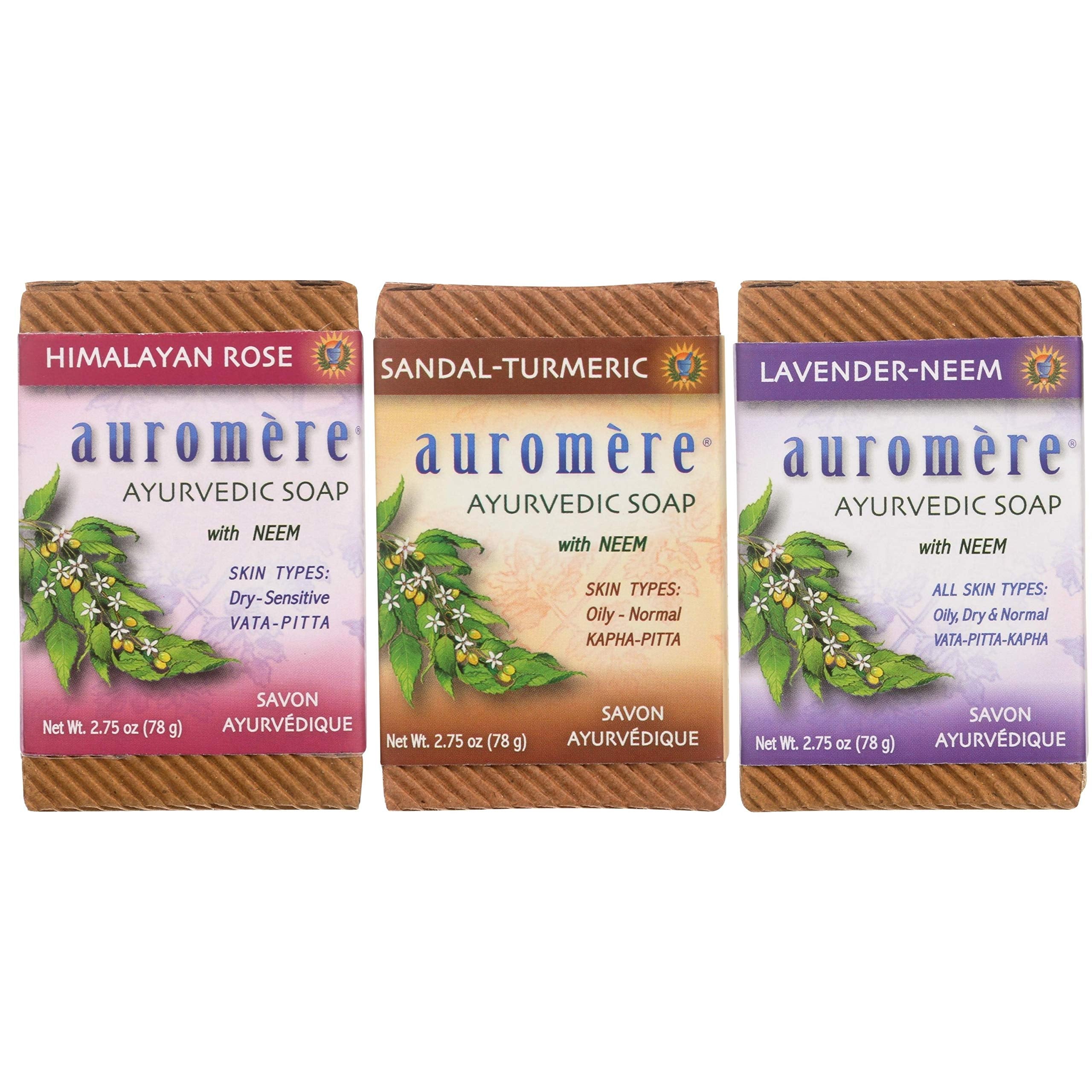 Auromere savon ayurvédique variete curcuma santal – hydratation douce pour la peau.
