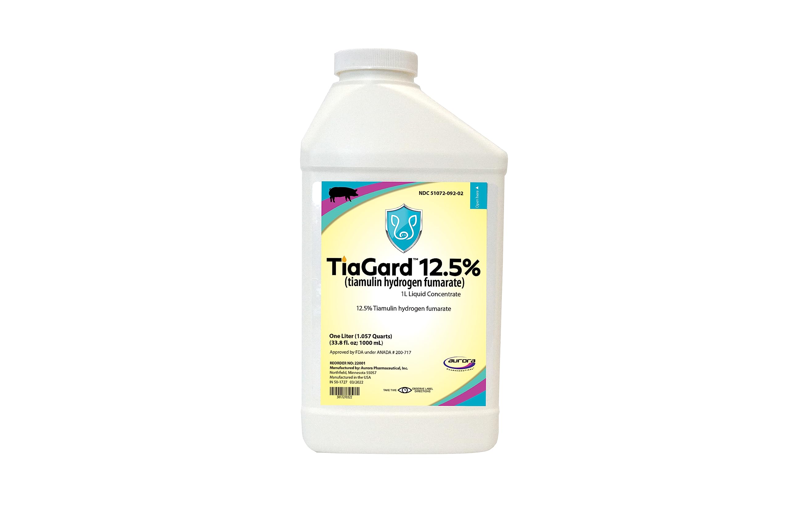 Aurora TiaGard 1 L, bouteille-concentre-liquide prête pour administration par eau.