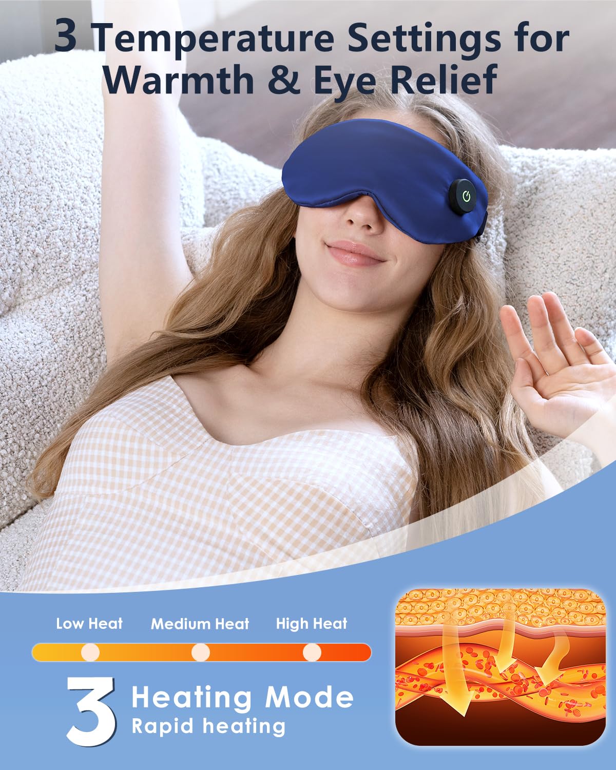 Aurorcness masque yeux chauffant avec arrêt automatique pour plus de sécurité.