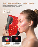 Aurphany 324 diodes lumineuses couvrant visage et cou pour soins ciblés.