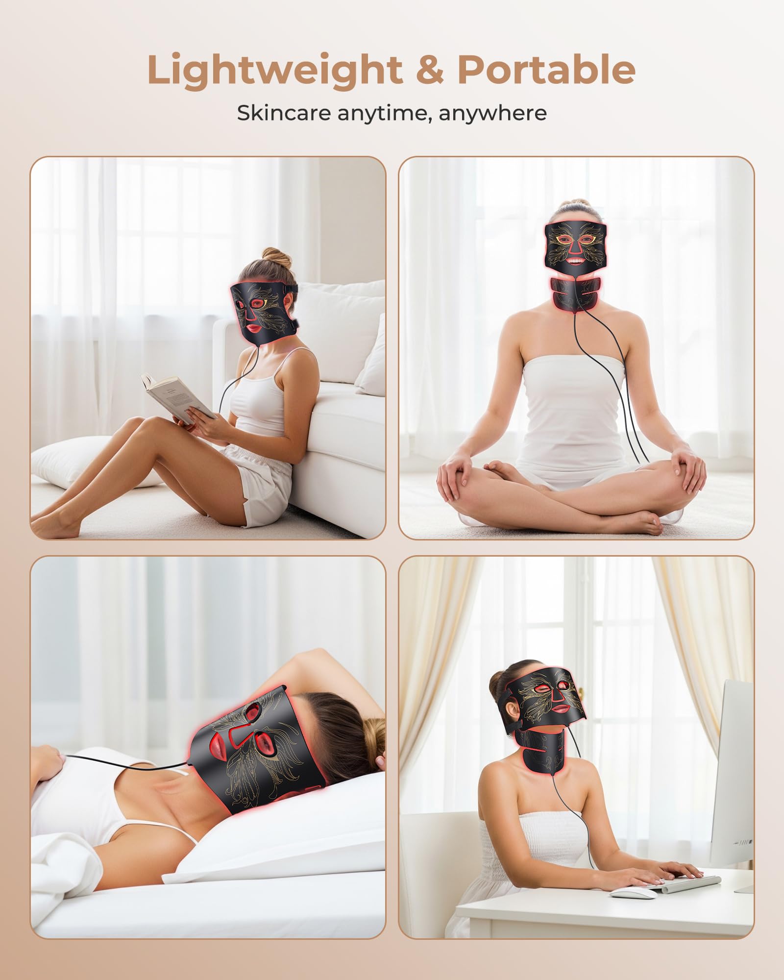 Aurphany masque léger, 219 g, pour un confort prolongé.