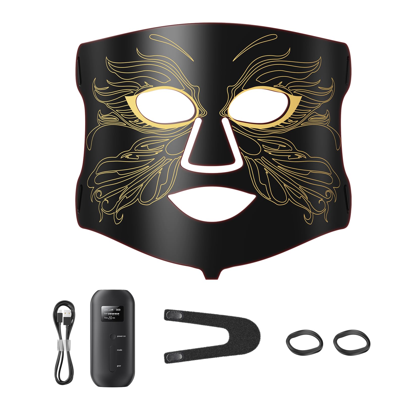 Aurphany masque lumière rouge visage et cou pour revitaliser la peau à domicile.