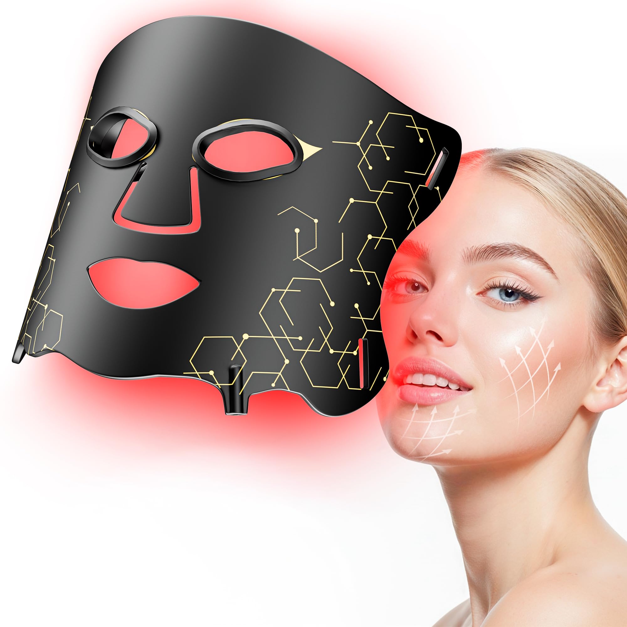 Aurphany masque luminothérapie rouge visage, soin à domicile pour revitaliser le teint