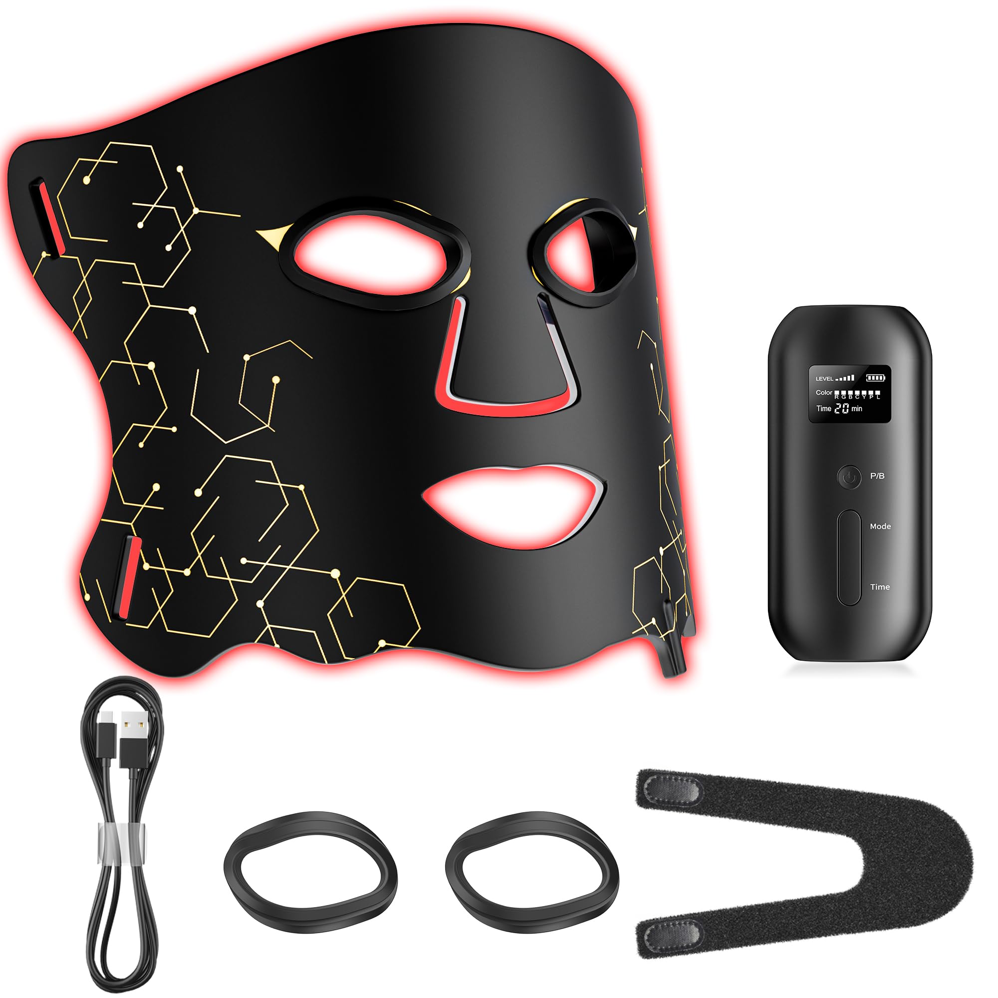 Aurphany Masque luminothérapie visage – couverture complète pour le soin quotidien.