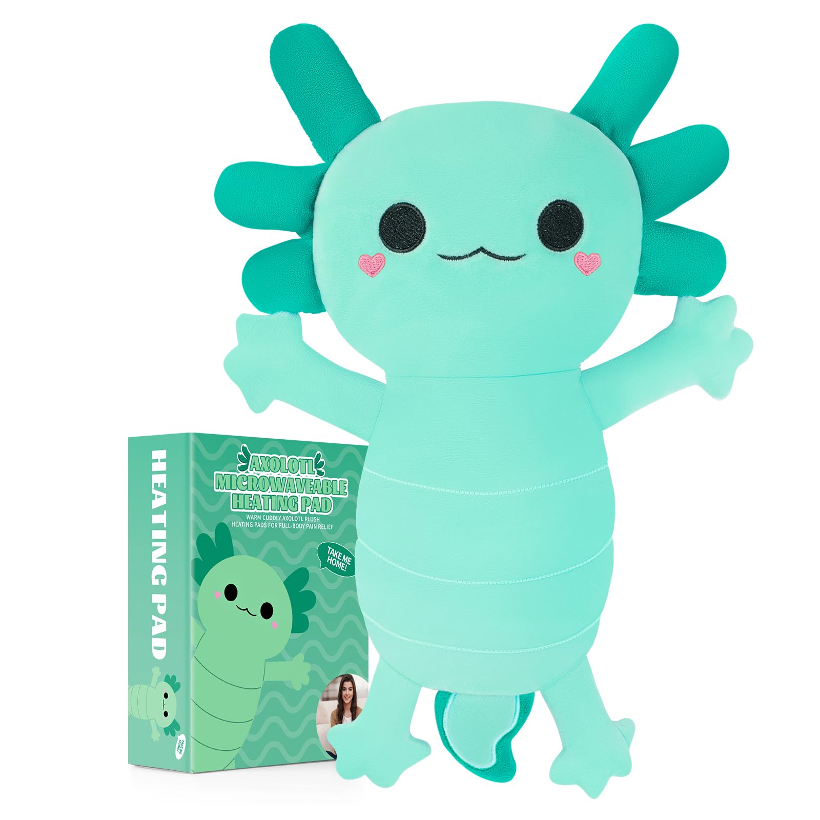 Auspicious Beginning Axolotl chauffant: peluche douce pour chaleur réconfortante