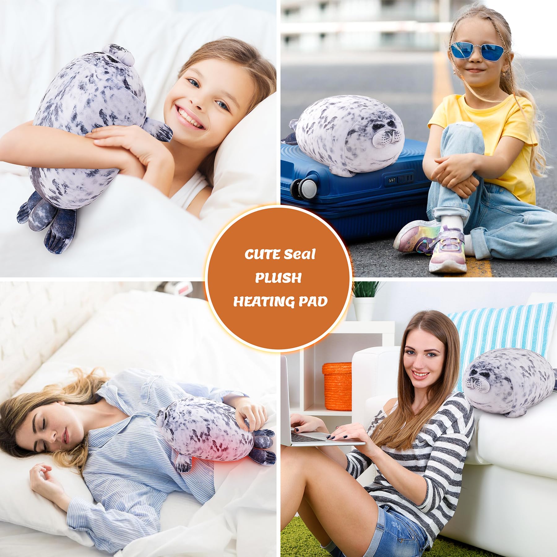 Peluche Auspicious Beginning phoque, compagnon rassurant lors de trajets et nuits froides.