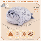 Peluche Auspicious Beginning phoque, usages multiples pour domicile, bureau et voyage.