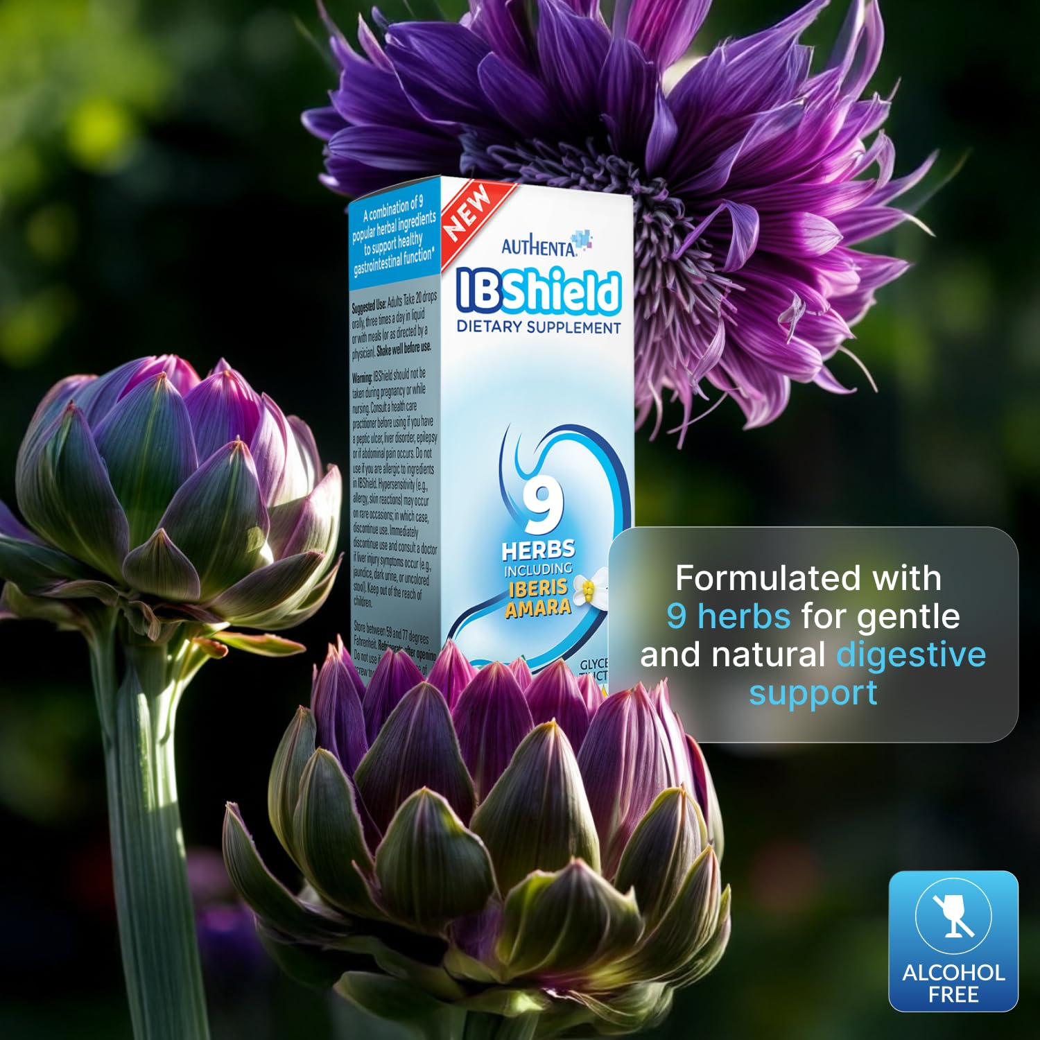 AUTHENTA IBShield, chardon-marie: soutien potentiel des processus digestifs naturels