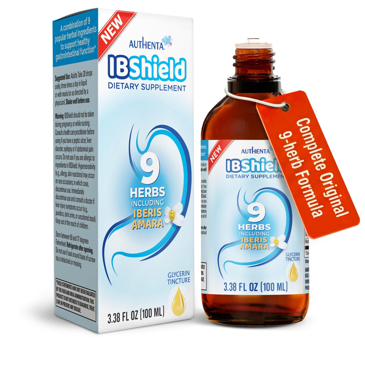 AUTHENTA IBShield, iberis-amara: soutien digestif potentiel après les repas, arôme herbacé