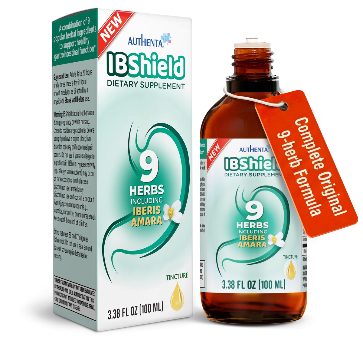 Authenta IBShield teinture flacon digestif — soutien doux après les repas et confort général
