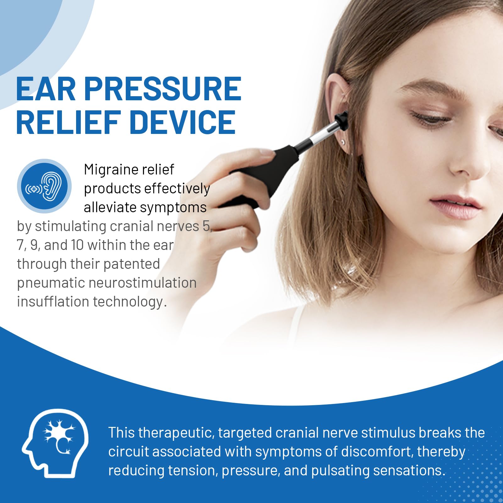AuthHair Appareil relief pression oreille solution naturelle, sans médicament