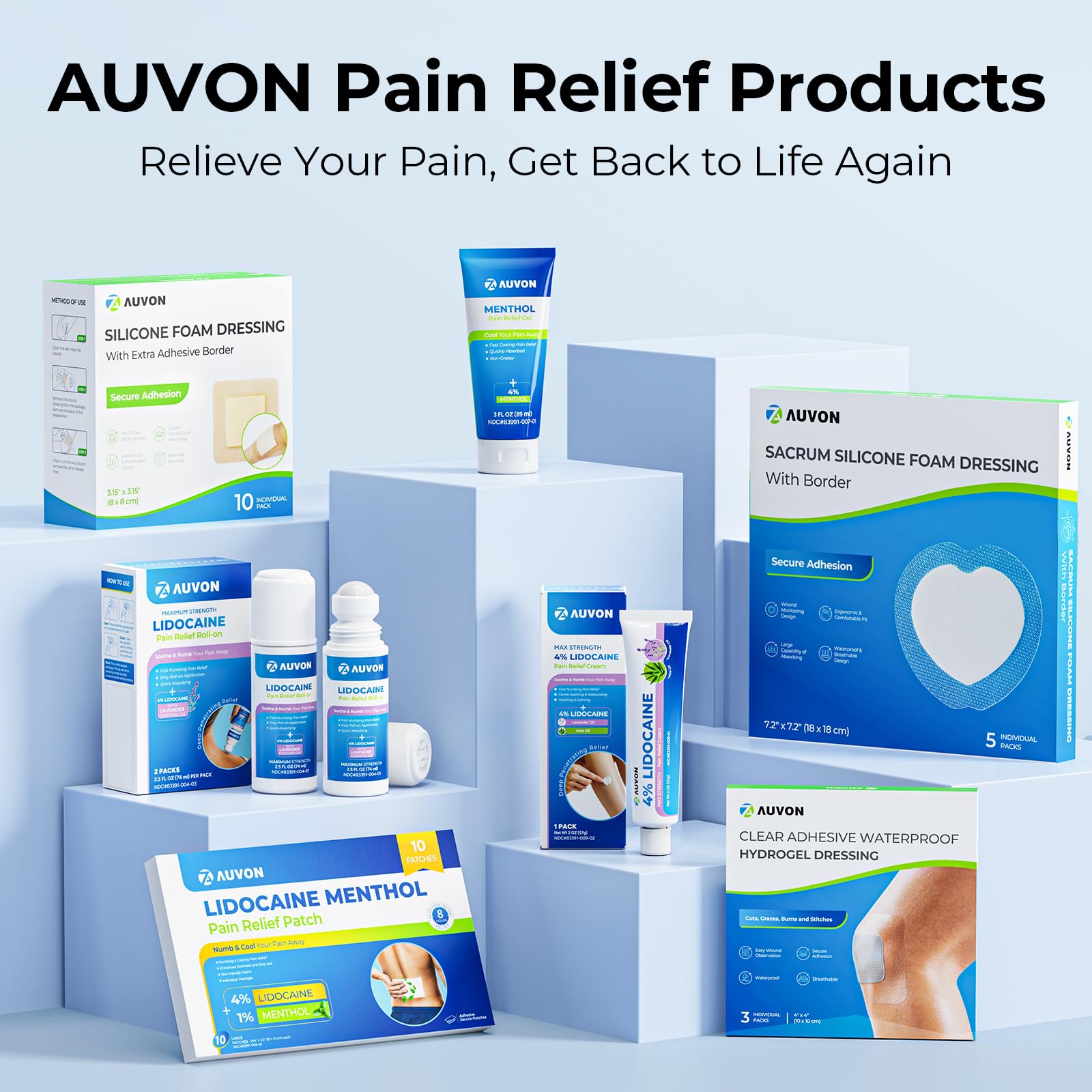 Logo AUVON sur emballage, design épuré et professionnel
