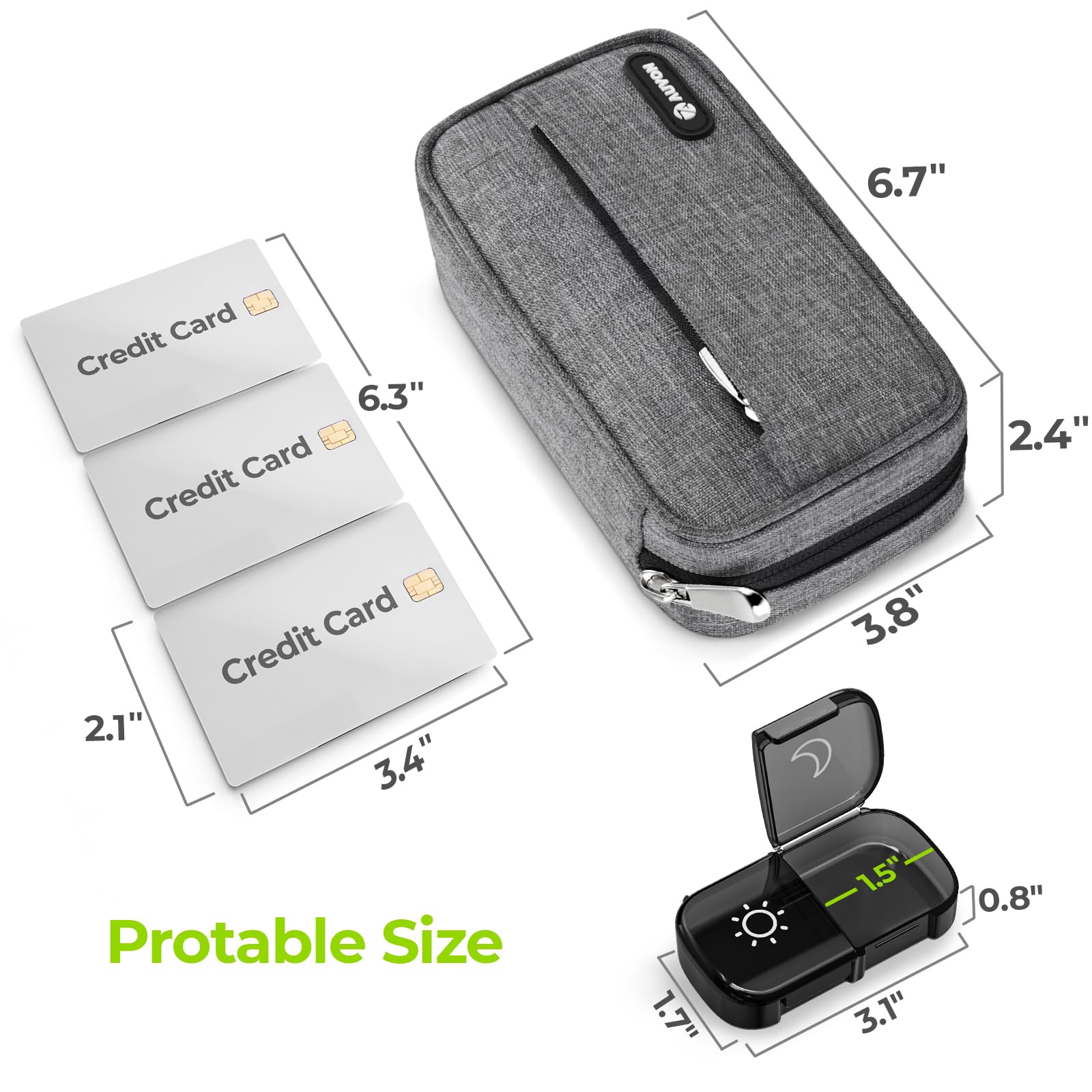 Format portable AUVON, facile à glisser dans poche.