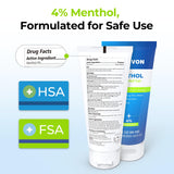AUVON Gel menthol – application sur l'épaule pour douleurs.