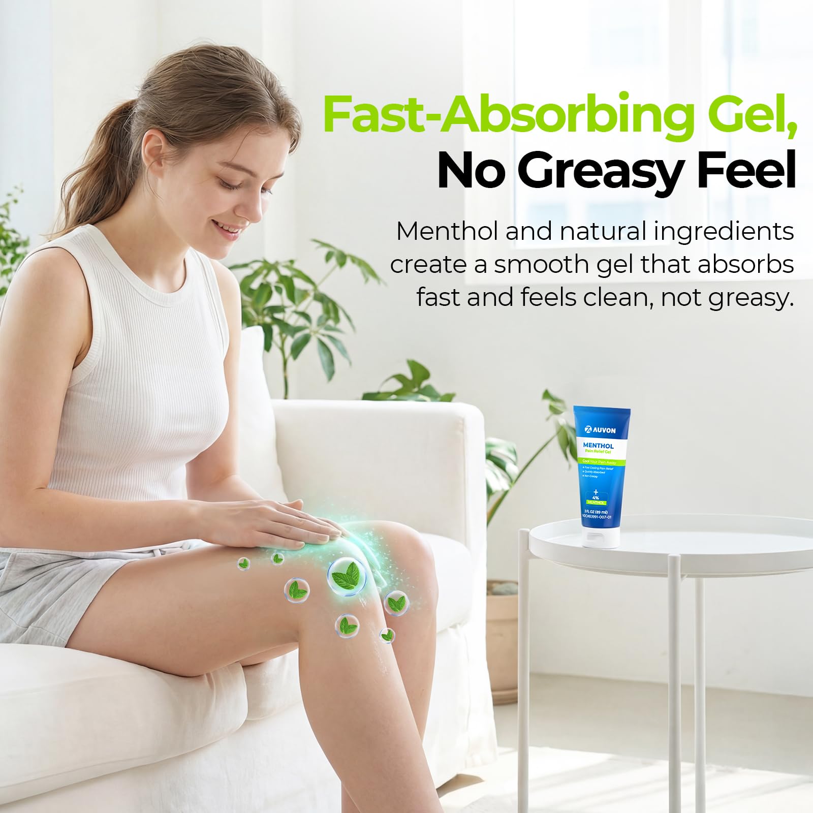 AUVON Gel menthol – emballage anti-fuite pour transporter en sécurité.