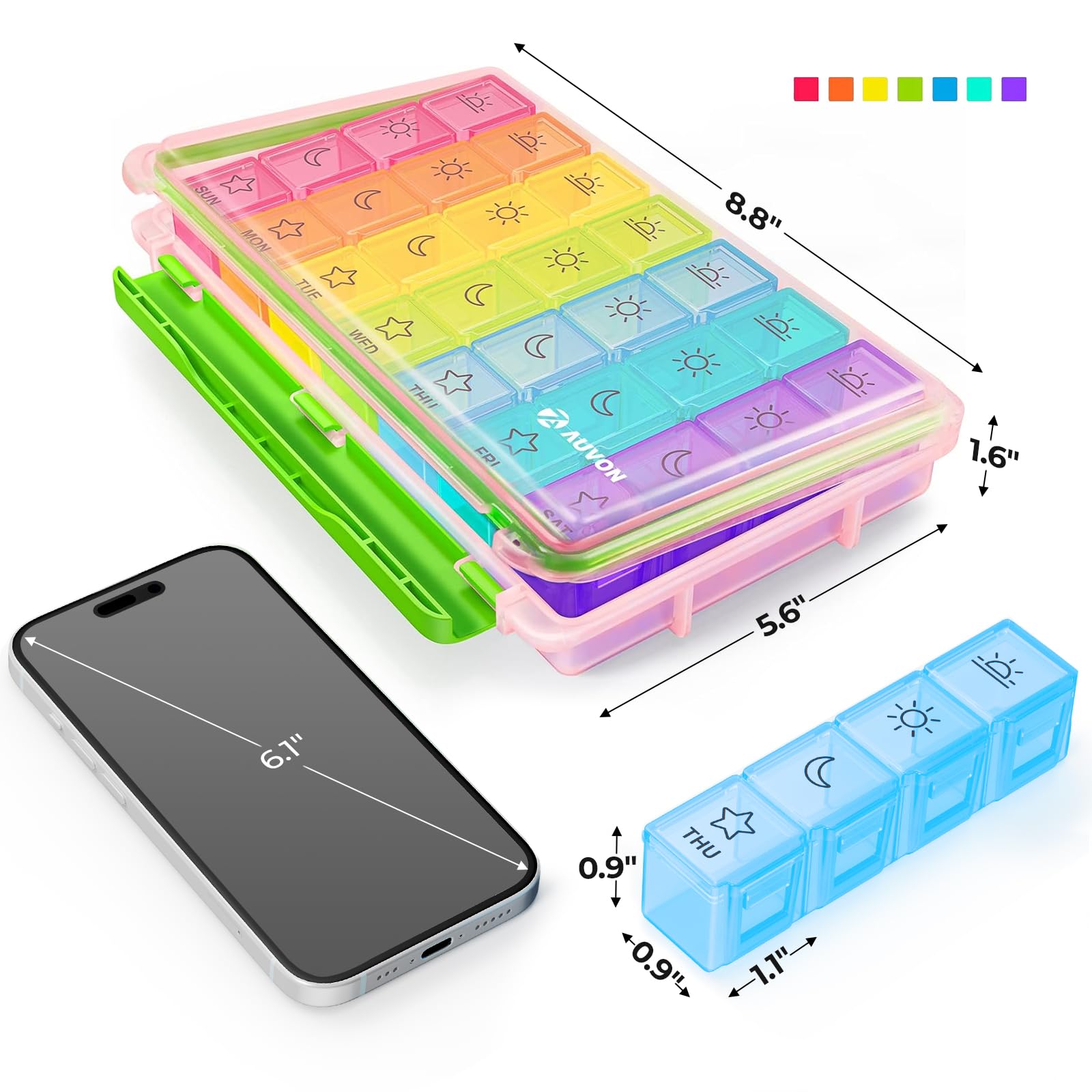 AUVON iMedassist design portable parfait pour voyages et sorties.