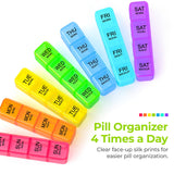 AUVON Organiseur pilules 7 couleurs avec étiquettes imprimées pour repérage rapide.
