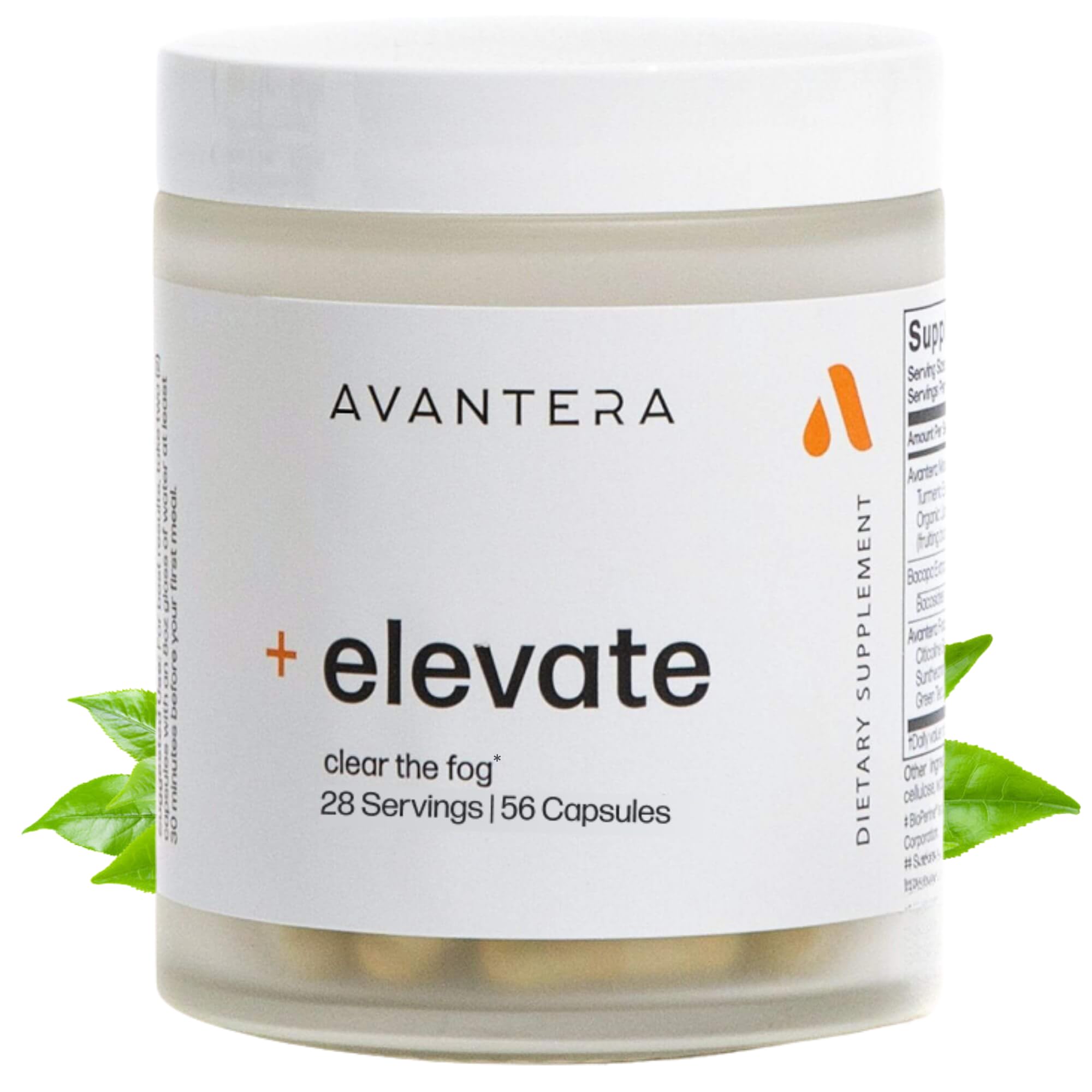 Avantera Elevate: bouteille 56 gélules prête à être prise quotidiennement pour le soutien cognitif.