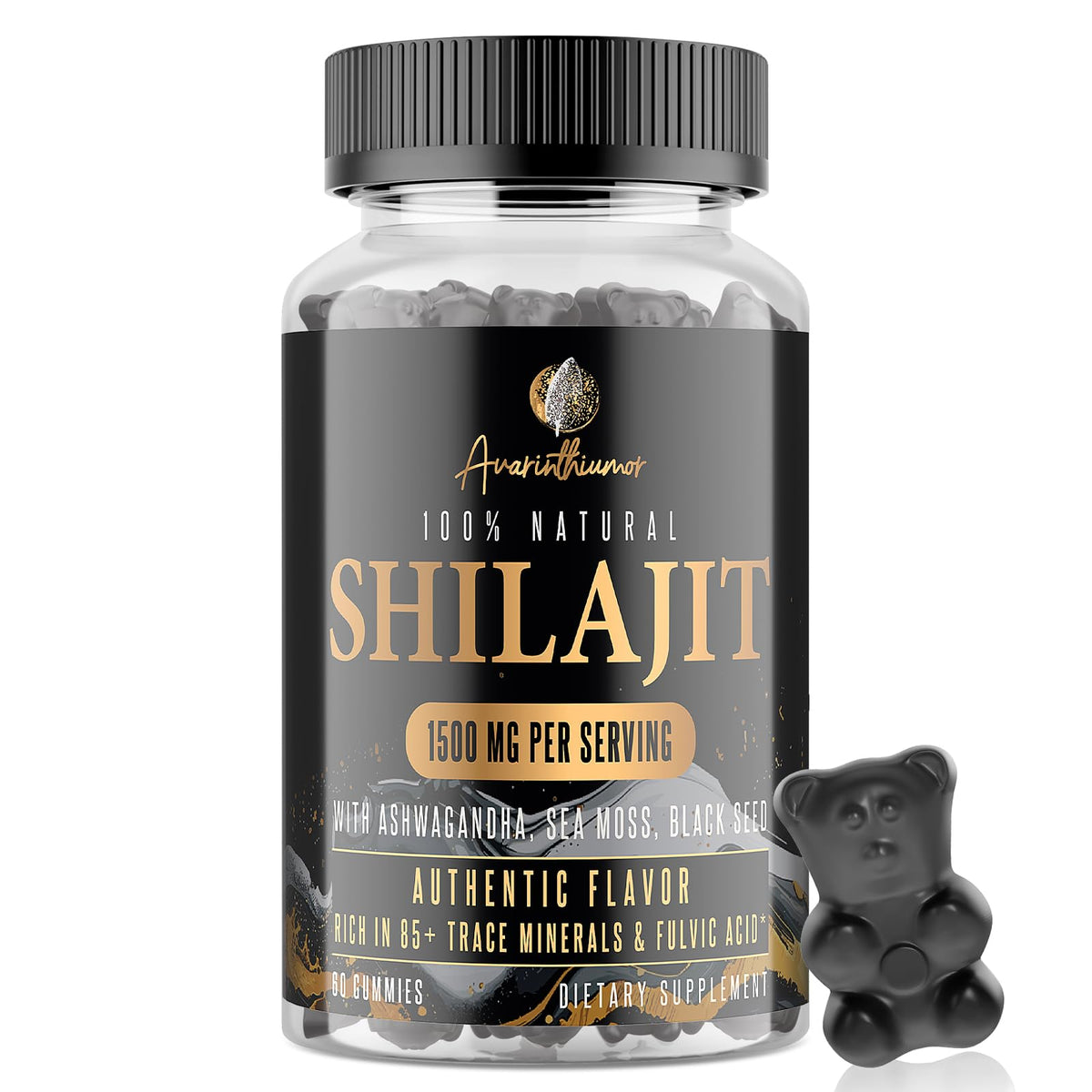 Avarinthiumor gommes-shilajit 1500mg, prise facile en toute situation.