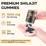 Gommes Shilajit Avarinthiumor Ashwagandha 4-en-1, énergie et équilibre potentiels.