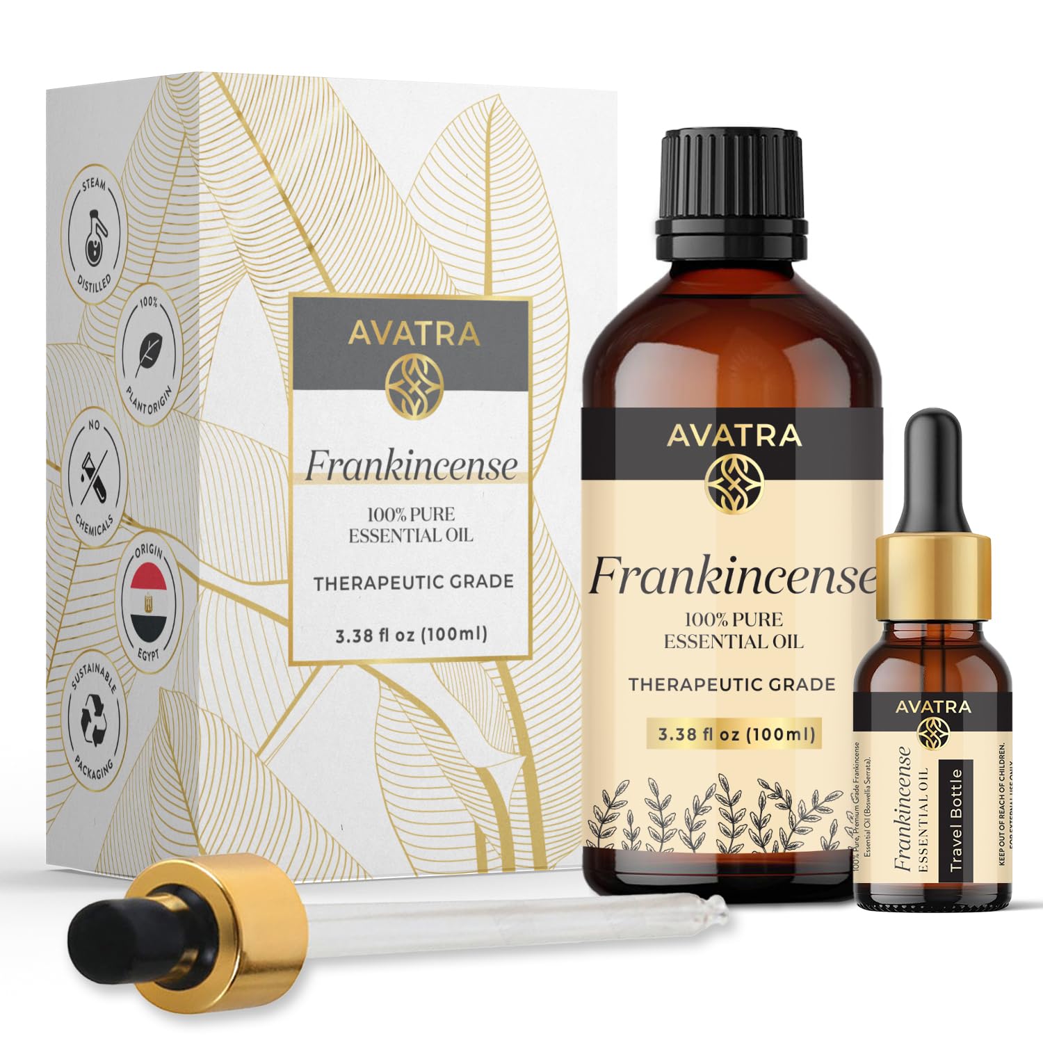 AVATRA AYURVEDA huile essentielle d encens dans bouteille ambrée