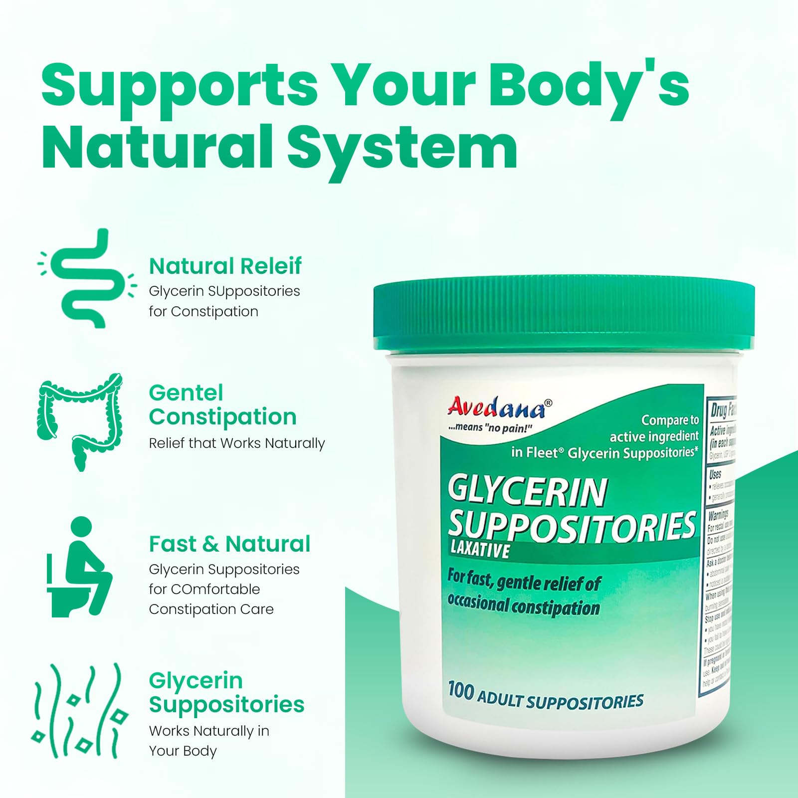 AVÉDANA suppositoire 2g individuel, facile à introduire pour un confort rapide.