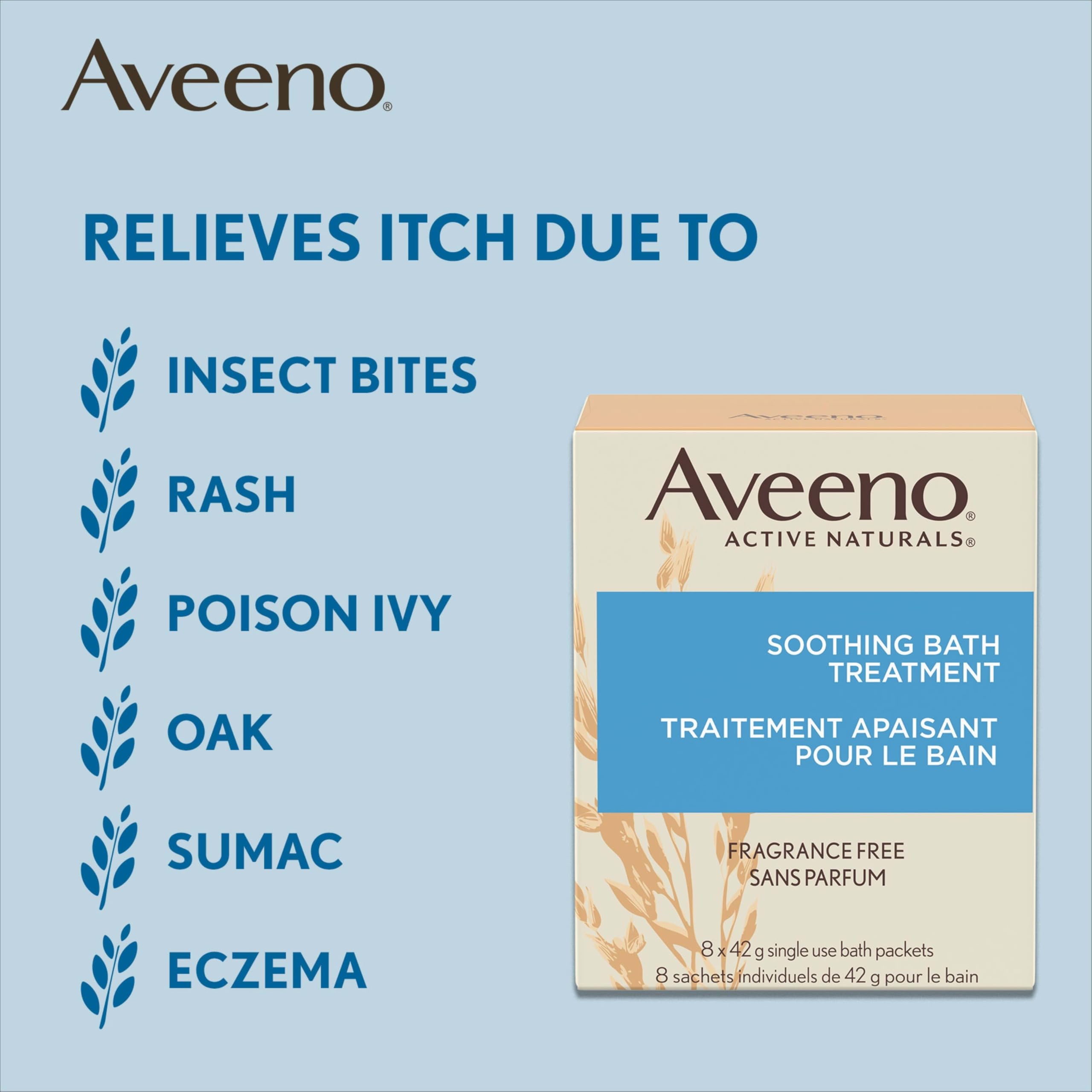 Aveeno peau sensible bain apaisant image montrant l’application douce