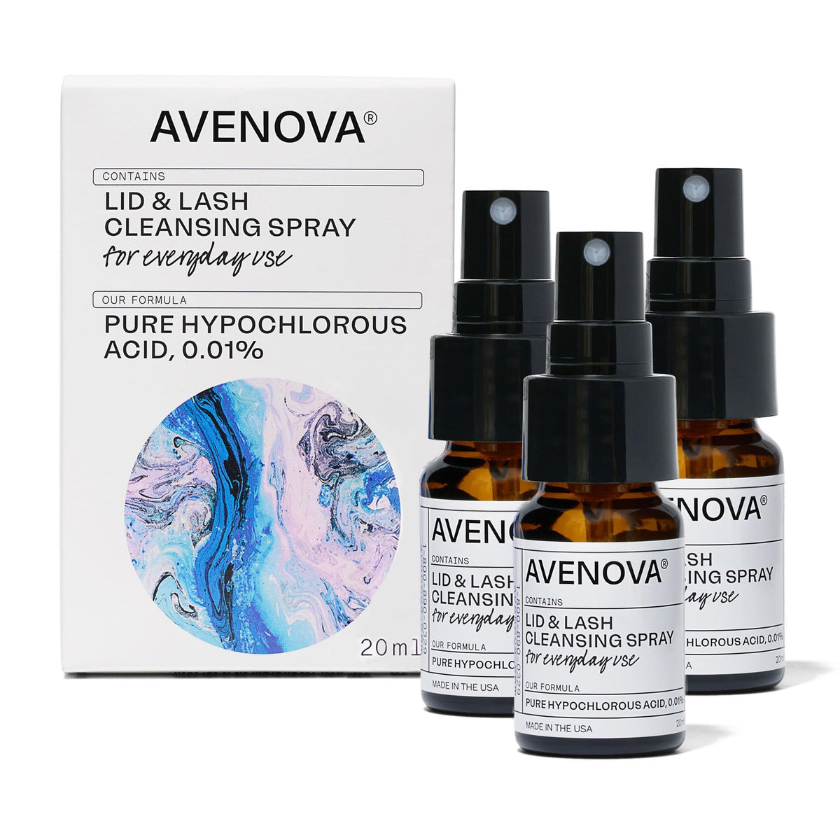 Avenova, bouteille spray 20 ml pour nettoyer paupières et cils en douceur