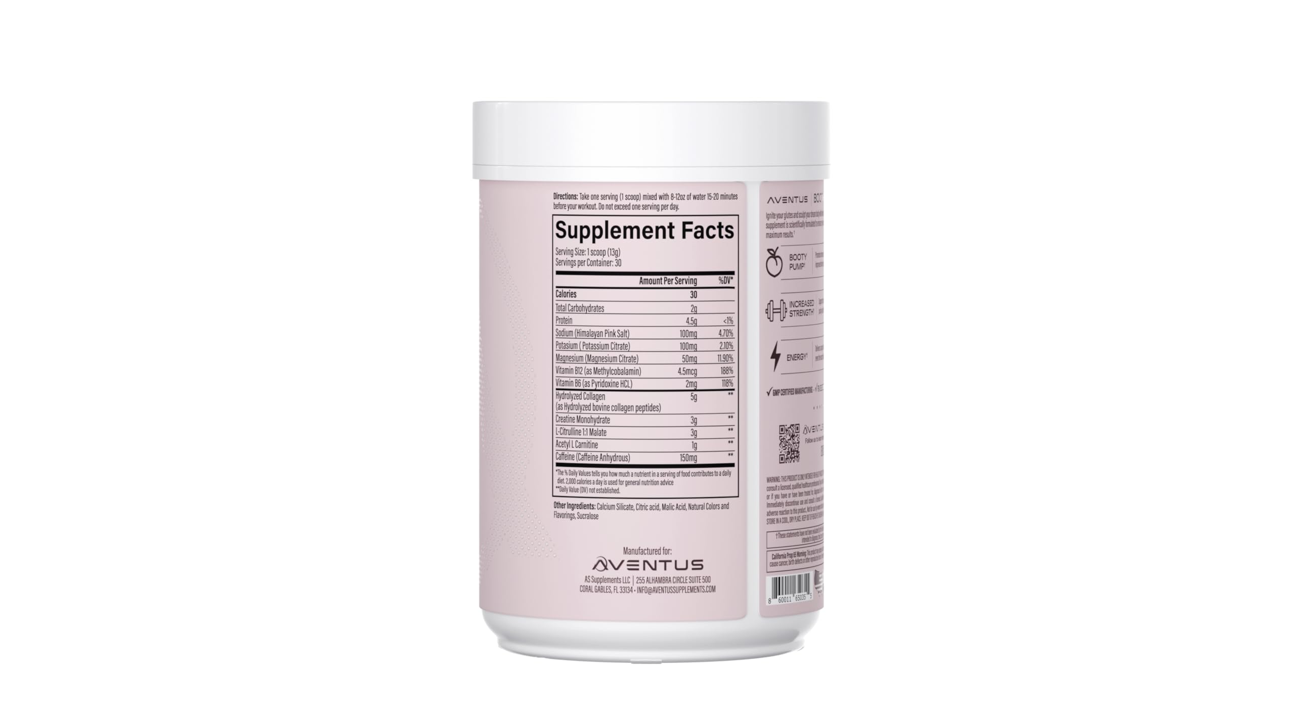 Aventus Booty Pump doseur pré-workout, préparation rapide et dosage précis.