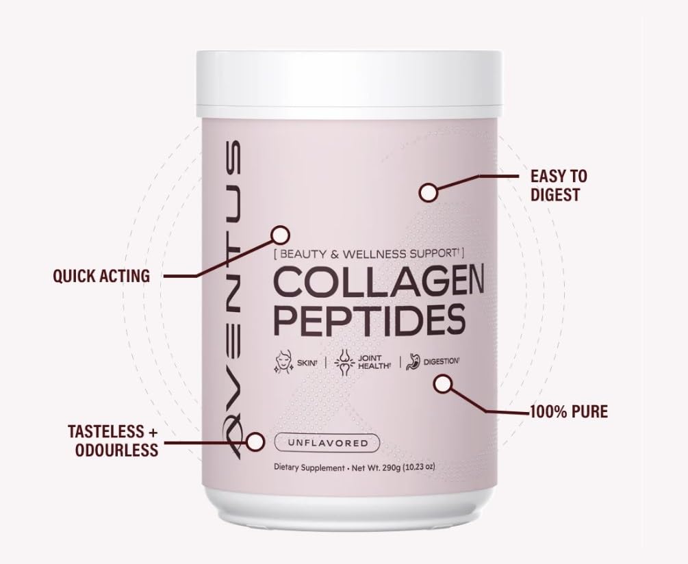 Aventus Collagen Peptides — mélange dans l'eau, absorption simple et soutien digestif.