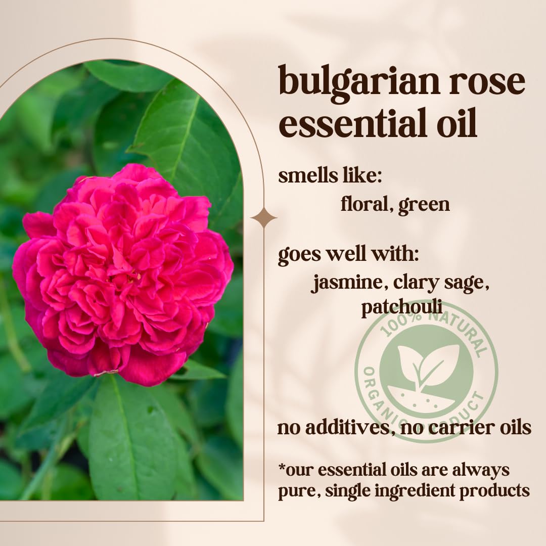 Étiquette Avivni Rose Bulgare affichant pureté et informations.