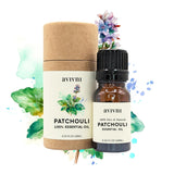 Avivni Patchouli huile bouteille 10 ml prête pour l'aromathérapie et les soins.